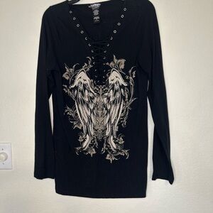Los Angeles by Bus Stop Lace Wings Top XL Y2K vibes